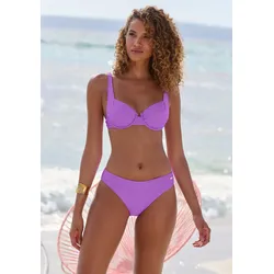 Bikini-Hose SUNSEEKER "Loretta", Damen, Gr. 38, N-Gr, lila, Polyamid, unifarben, Strukturmuster, Badehosen, mit Strukturmuster