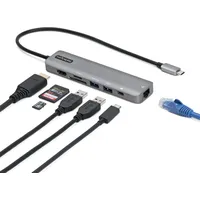 Startech StarTech.com USB-C Multiport Adapter - USB-C auf 4K 60Hz HDMI 2.0, 100W Power Delivery Pass-Through, SD/MicroSD, 2 Port USB 3.0 Hub, GbE - USB-C Mini Dock - 30cm langes Kabel (DKT30CHSDPD1)