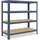 shelfplaza Schwerlastregal Metall 100x23x40 cm blau 4 Böden