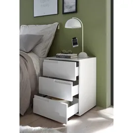 Die Möbelfundgrube Nachtschrank SPICE 46 x 40 x 59 cm Weiß Hochglanz
