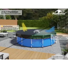 planenfux Planenfux® Pool Abdeckplane für Ø 710 | 760 cm Rundpools | 2-in-1 Poolabdeckung rund aus 200g/m2 PE Material | UV-resistente Sommer- | Winterab...