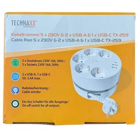 Technaxx 5fach Kabeltrommel TX-259