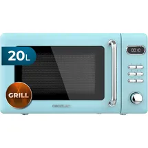 Cecotec Digitale Mikrowelle Proclean 5110 Retro Blue, 700 W in 5 Stufen, Timer bis 60 Minuten, 8 Programme und Auftaumodus, Vintage-Design in Blau