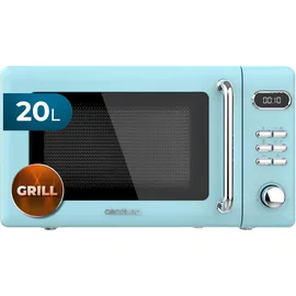 Cecotec Digitale Mikrowelle Proclean 5110 Retro Blue, 700 W in 5 Stufen, Timer bis 60 Minuten, 8 Programme und Auftaumodus, Vintage-Design in Blau