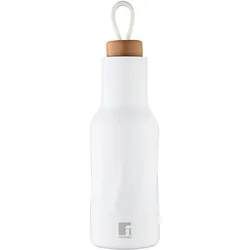 BERGNER - Wasserflasche 550 ml Natürlich Edelstahl weiß