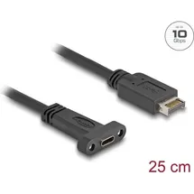 DeLock USB-C auf USB-A 0,25 m Schwarz