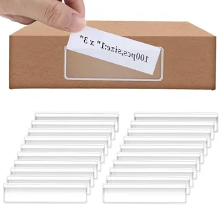 Irus Clear Namensschilder Abdeckungen – Transparente Etikettenhalter mit Selbstklebe-Eigenschaften für Briefkästen, Regale und Ordner