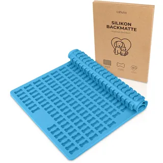 Cahuna Backmatte für Hundekekse Hundeleckerli backen, Backform aus Silikon Knochen - für BPA frei und mit Rand - Wiederverwendbare Backunterlage für den Backofen
