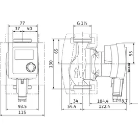 WILO Wilo-Stratos PICO plus 25/1-6-130, Hocheffiziente Heizungspumpe, Nassläufer-Umwälzpumpe, Baulänge 130mm