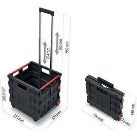 Kistenberg Transportwagen Werkzeugkiste Räder zusammenklappbar Aluminiumgriff
