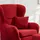 luma-home schönes für dein zuhause Ohrensessel mit Hocker Strukturstoff 90 x 98 x 76 cm Rot