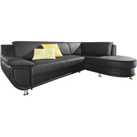 TRENDMANUFAKTUR Ecksofa »Rondo, zeitlos und elegant, OTTOs Choice, bequem, L-Form«, wahlweise mit Federkern, wahlweise mit Bettfunktion schwarz