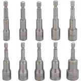10-teiliges Schlagschrauber-steckschlüssel-bit-set 6–15 Mm, Magnetisches Sechskant-steckschlüssel-bit-set, Magnetisches Bohrer-sechskant-steckschlüssel-set 1/4 Zoll Für Schnellwechsel-bohrfutter