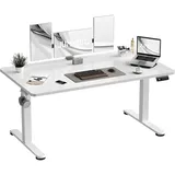 JUMMICO Höhenverstellbar Schreibtisch 140 x 60 cm Standing Desk Elektrischer Schreibtisch Höhenverstellbar mit Memory-Funktion,Weiß