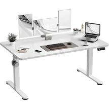 JUMMICO Höhenverstellbar Schreibtisch 140 x 60 cm Standing Desk Elektrischer Schreibtisch Höhenverstellbar mit Memory-Funktion,Weiß
