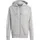 adidas 3-Streifen French Terry Reißverschlusspullover Medium Grey Heather / White S