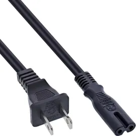 InLine Netzkabel, Netzstecker USA auf Euro 8 C7 Stecker, 1m