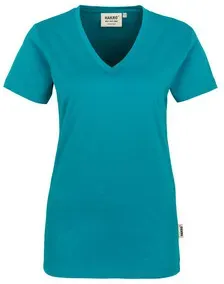 Damen V-Shirt Classic 126, smaragd, Größe 2XL - türkis - 2XL