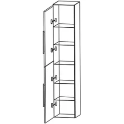 Puris c!mano Hochschrank 40 cm mit 2 verlaschten Türen, Anschlag links, Griff 329, Badmöbel,