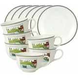 Villeroy & Boch Charm & Breakfast Design Naif Café au lait Obertasse mit Untertasse 12 tlg. - DS
