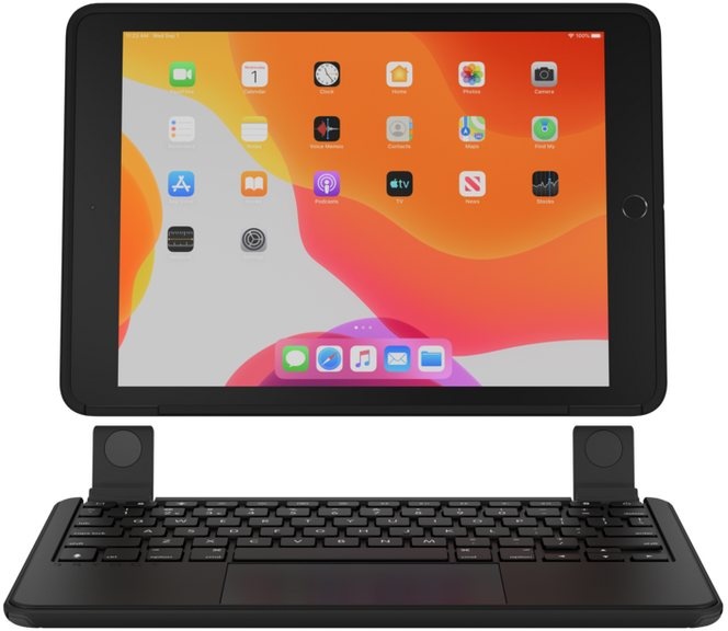 BRYDGE Max+ Tastatur für iPad 10.2 2021, 2020, 2019 (9., 8. und 7. Gen) iPad-Tastatur (mit Trackpad und OtterBox Cover, deutsches Layout QWERTZ) schwarz