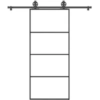 vidaXL Schiebetür mit Beschlag 90x205 cm ESG-Glas & Aluminium