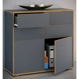 VCM Kommode Salia 100 x 74 x 32 cm Grau