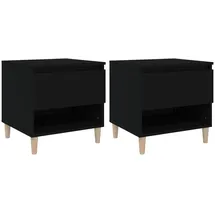 vidaXL Nachtschrank 2 Stk. 50 x 46 x 50 cm Schwarz
