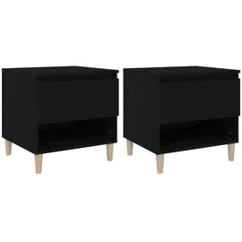 vidaXL Nachtschrank 2 Stk. 50 x 46 x 50 cm Schwarz