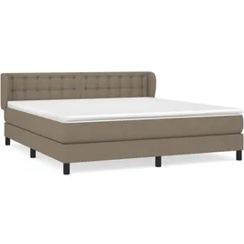 vidaXL Boxspringbett mit Matratze Taupe 180x200 cm Stoff