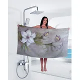 Tomifine Microfaser Handtücher Blumen leichte Stranddecke Strandtuch groß für Camping, Fitnessstudio, Strand (100 x 200 cm,Blume a)