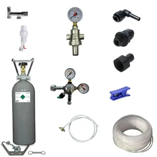 bietal® Anschlußpaket Sprudelwasser Tafelwasseranlagen Gerät Auftisch Anlage Sprudel Tafelwassergerät 2Kg CO2 Flasche