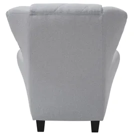 Home Affaire Ohrensessel HOME AFFAIRE "Alexandra", grau (hellgrau), B:92cm H:103cm T:93cm, Samtvelours (100% Polyester);Struktur fein (100% Polyester), Sessel, Ohrensessel, incl. Hocker, mit Steppung, in vielen Farben