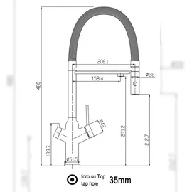 VIZIO BOD 3 Wege Wasserhahn Küchenarmatur Schwarz Matt Blau