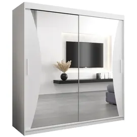 abiks möbel Schwebetürenschrank MONACO 200 x 200 x 62 cm Weiß