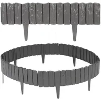 Clanmacy Rasenkante Holzoptik Beeteinfassung Kunststoff Beetzaun Beetumrandung Palisade 230 cm