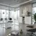 KADIMA DESIGN Büro-Set MUENCHEN 5-teilig weiß Glasfront Abschließbar Schreibtisch, Container, 2 Schränke, Regal