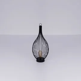 ETC Shop 2x LED Solar Hängelampe Metall spritzwassergeschützt IP44 schwarz