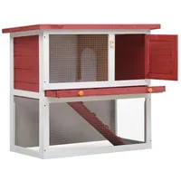 vidaXL Kleintierkäfig Kaninchenstall 45 x 45 x 80 cm rot