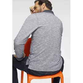 MAN'S WORLD Langarm-Poloshirt blau 4XL