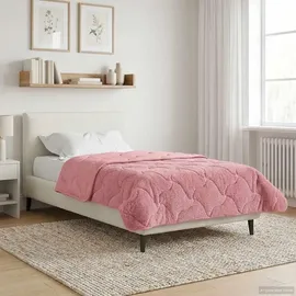 vidaXL Sommerdecke Rosa 155 x 200 cm Mikrofaser und Teddy-Fleece