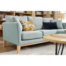 miliboo Eckcouch Polyester 3-Sitzer Lagunenblau