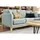 miliboo Eckcouch Polyester 3-Sitzer Lagunenblau