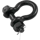 Safetex Schäkel 10 mm Schwarz mit Bolzen, Mutter, Splint