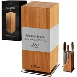 Oleio Magnet-Messerblock Maestro 360° drehbarer Messerblock aus Akazienholz, bis zu 8 Messer (1tlg) braun