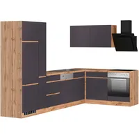kochstation Winkelküche L-Form 240 x 270 cm grau