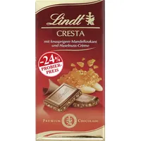 Lindt Schokolade Cresta Tafel 100g | Vollmilch-Schokolade mit knusprigem Mandelkrokant und Haselnuss-Crème | Schokoladentafel | PROMO