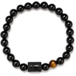 Armband FIRETTI "Schmuck Geschenk Armschmuck Armkette Edelstein Sternzeichen", schwarz (schwarz, schwarz, braun), Armbänder, Damen, Jungfrau, Stein-Silikon, Stein, Silikon, Made in Germany - mit Onyx und Geburtsstein