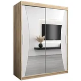 abiks möbel Schwebetürenschrank MONACO 150 x 200 x 62 cm Weiß