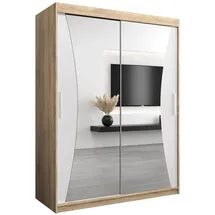 abiks möbel Schwebetürenschrank MONACO 150 x 200 x 62 cm Weiß